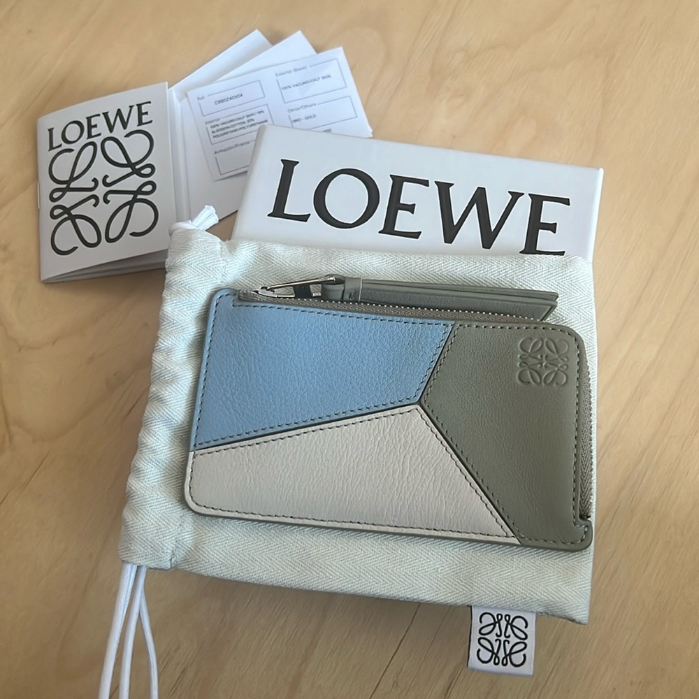 Loewe Puzzle Coin Cardholder Calfskin Zip Wallet